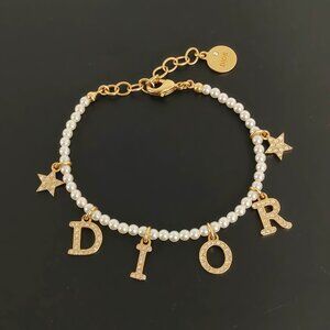 Dior Pearl Letter Logo Bracelet